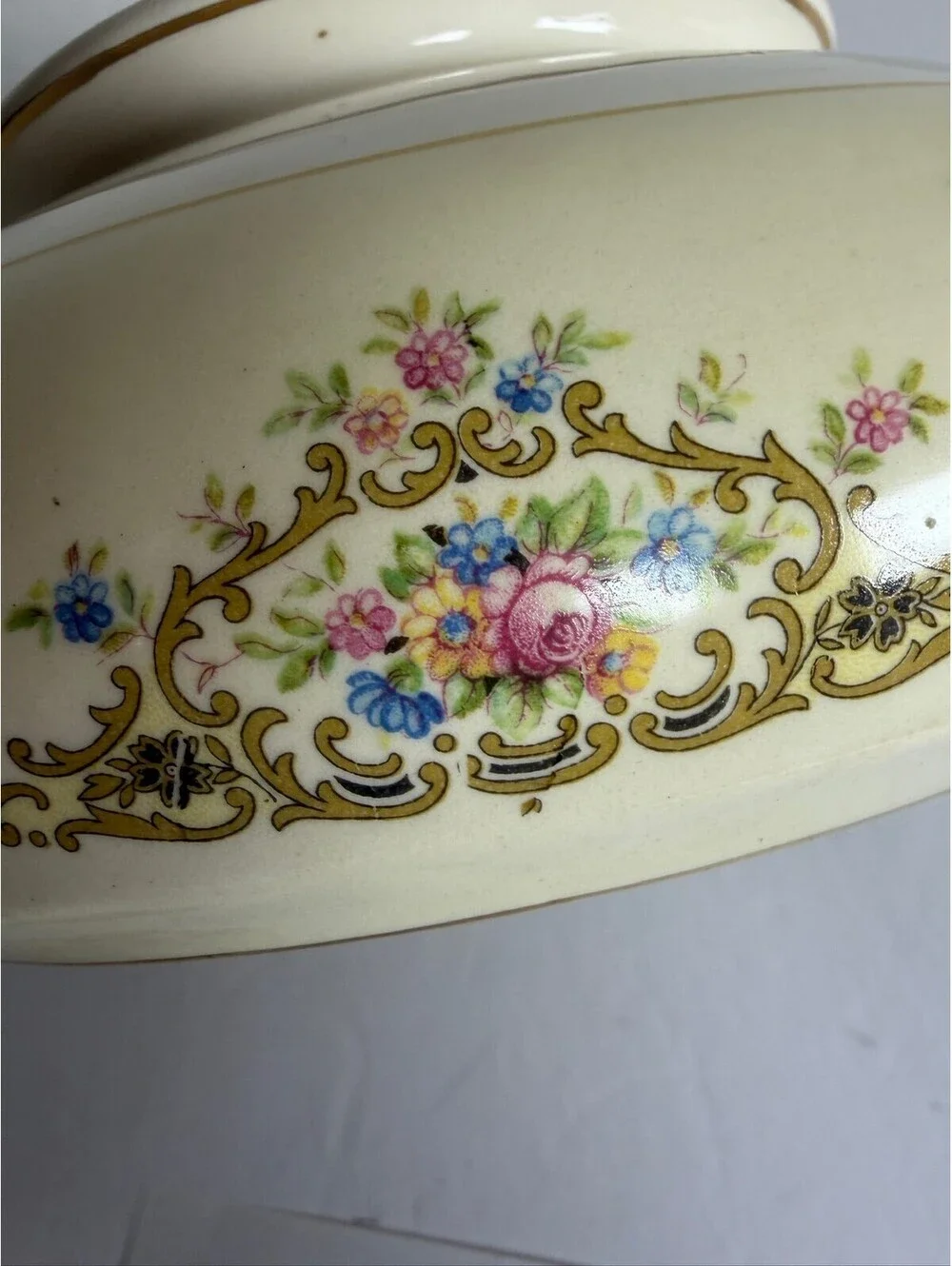 Vintage Crown Potteries Floral Tureen with Lid S-7